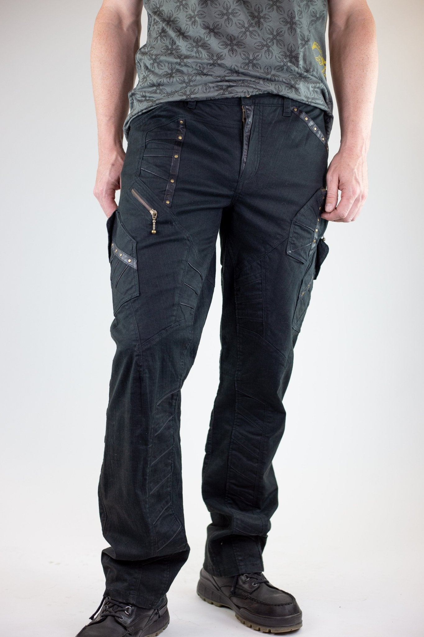 BLACK LEATHER PANTS STRAIGHT LEG | RTA CLOTHING